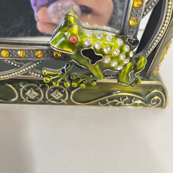 Ashleigh Manor Green Red‎ Eye Frog Enameled Jeweled Swivel Vanity Mirror - Picture 3 of 5